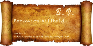 Berkovics Vilibald névjegykártya